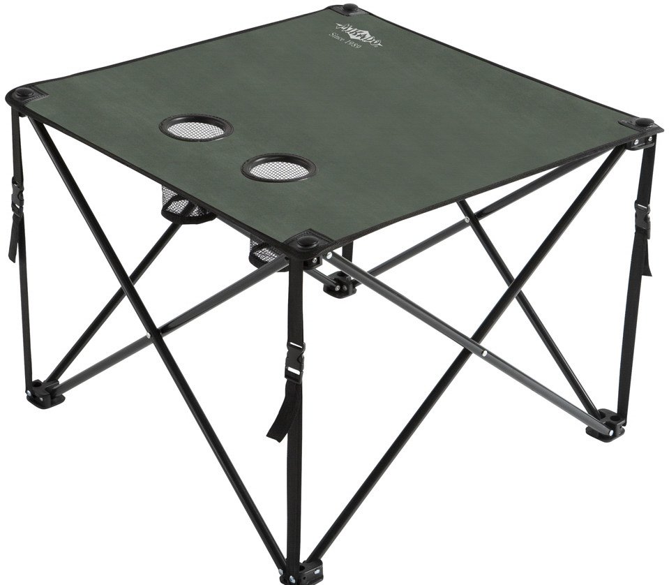 Mikado - Mesa Plegable con Soporte de Latas 60 x 60 x 50 cm | Ideal para Espacios Pequeños | Práctica y Funcional