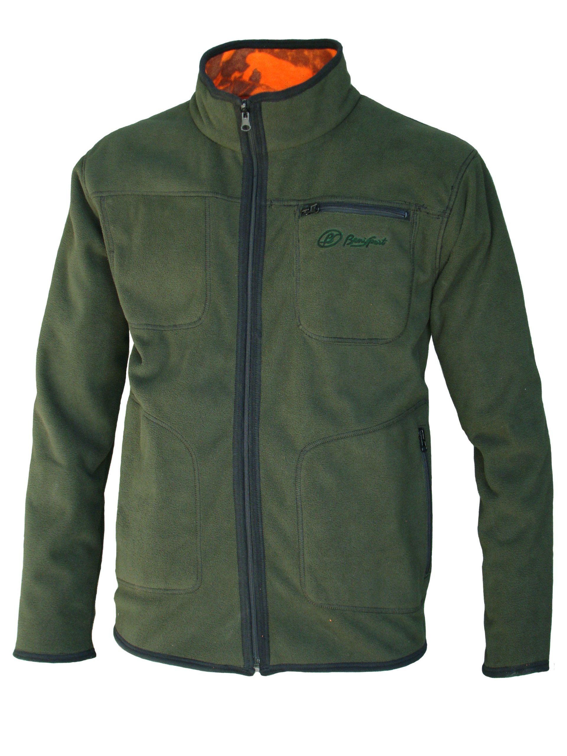 Chaqueta polar reversible "alondra" - Chaqueta de caza naranja verde de la marca benisport®