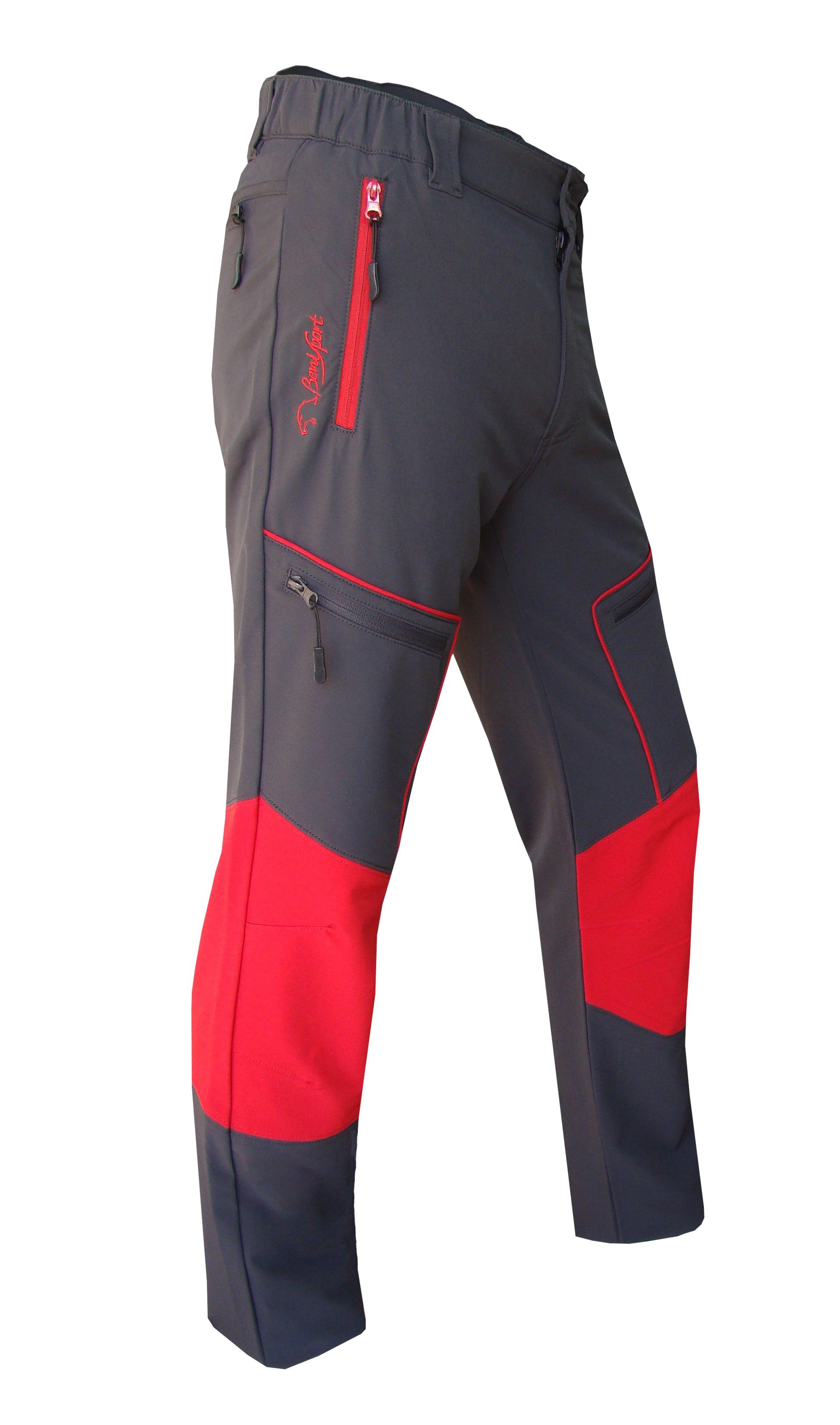 Pantalón gris-rojo "jucar" - Benisport® - Rojo / 48 (688/48)