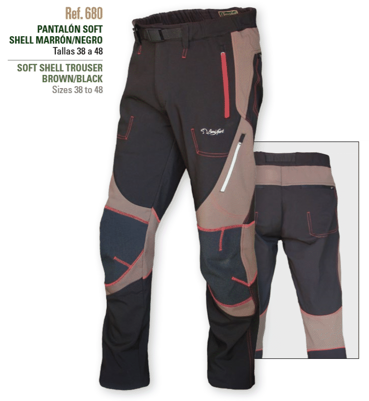 Pantalón soft shell marrón/negro - Benisport ®