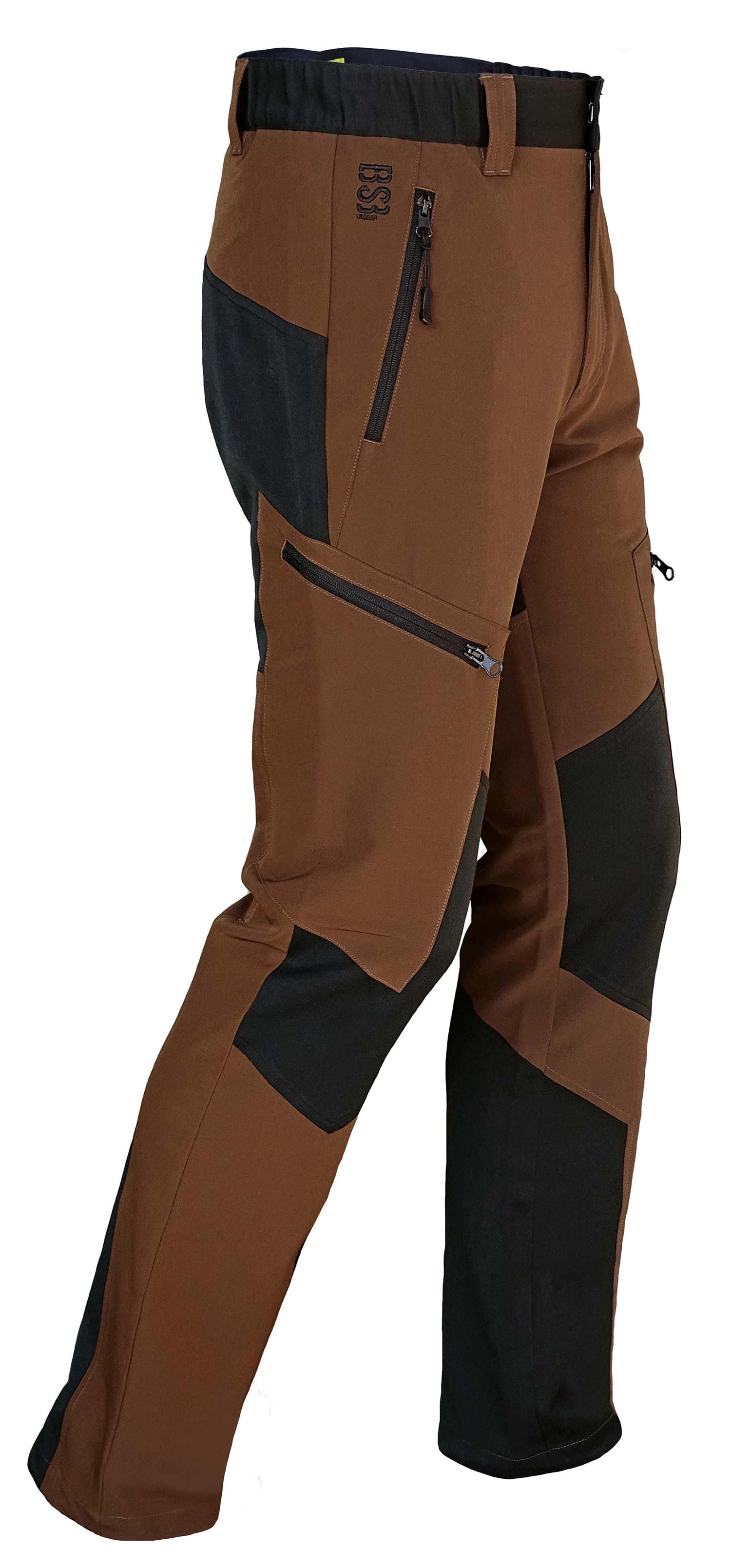PANTALON MARRON-NEGRO "ELBA" - Marrón / 46 (652/46)