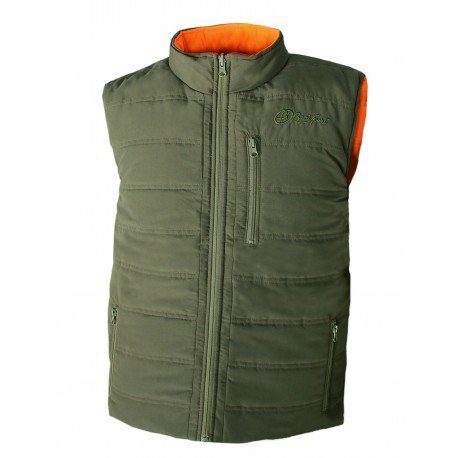 Chaleco reversible caqui-naranja alpine - Benisport® chaleco de frio