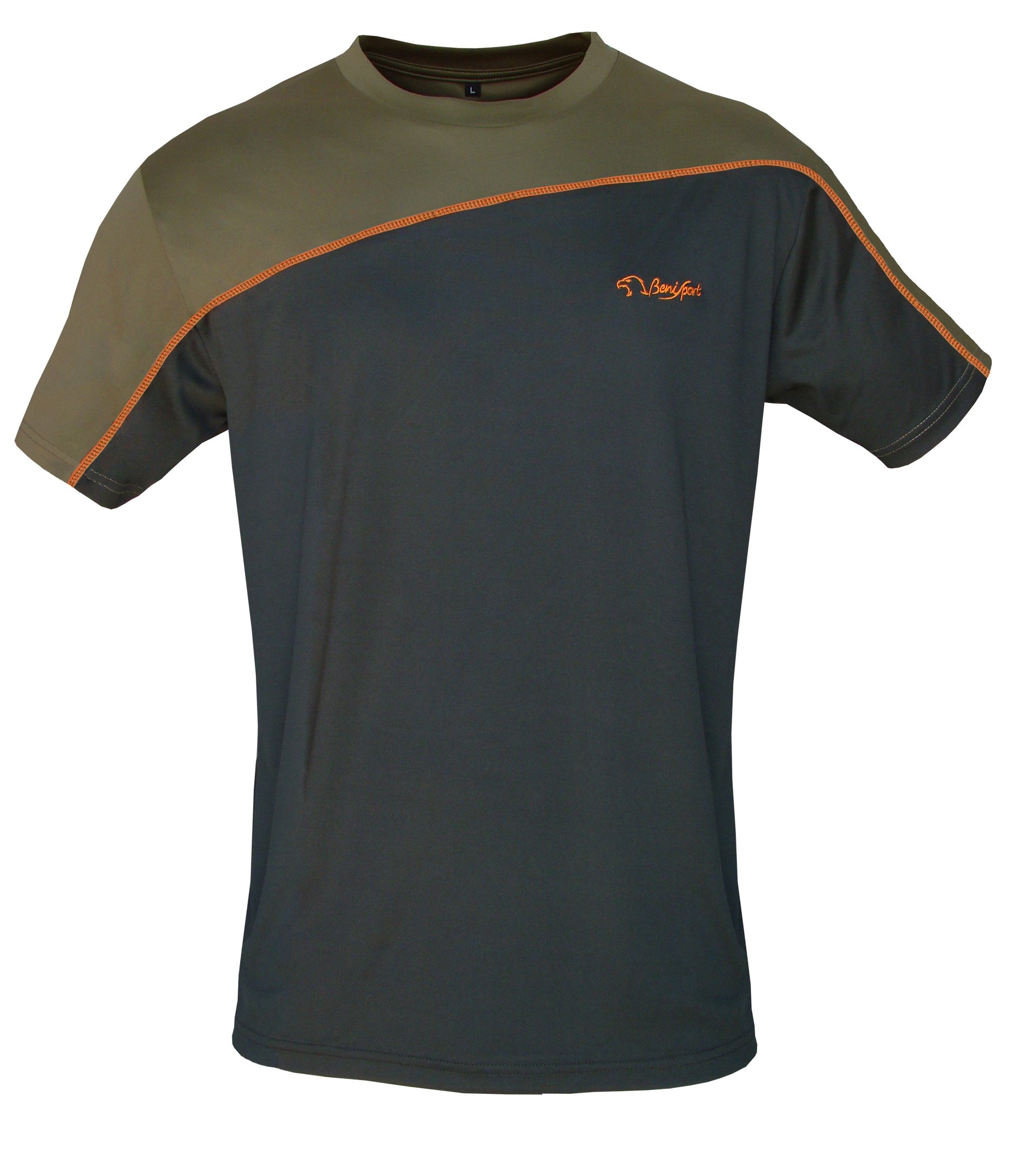 Camiseta técnica caqui/naranja Benisport ®