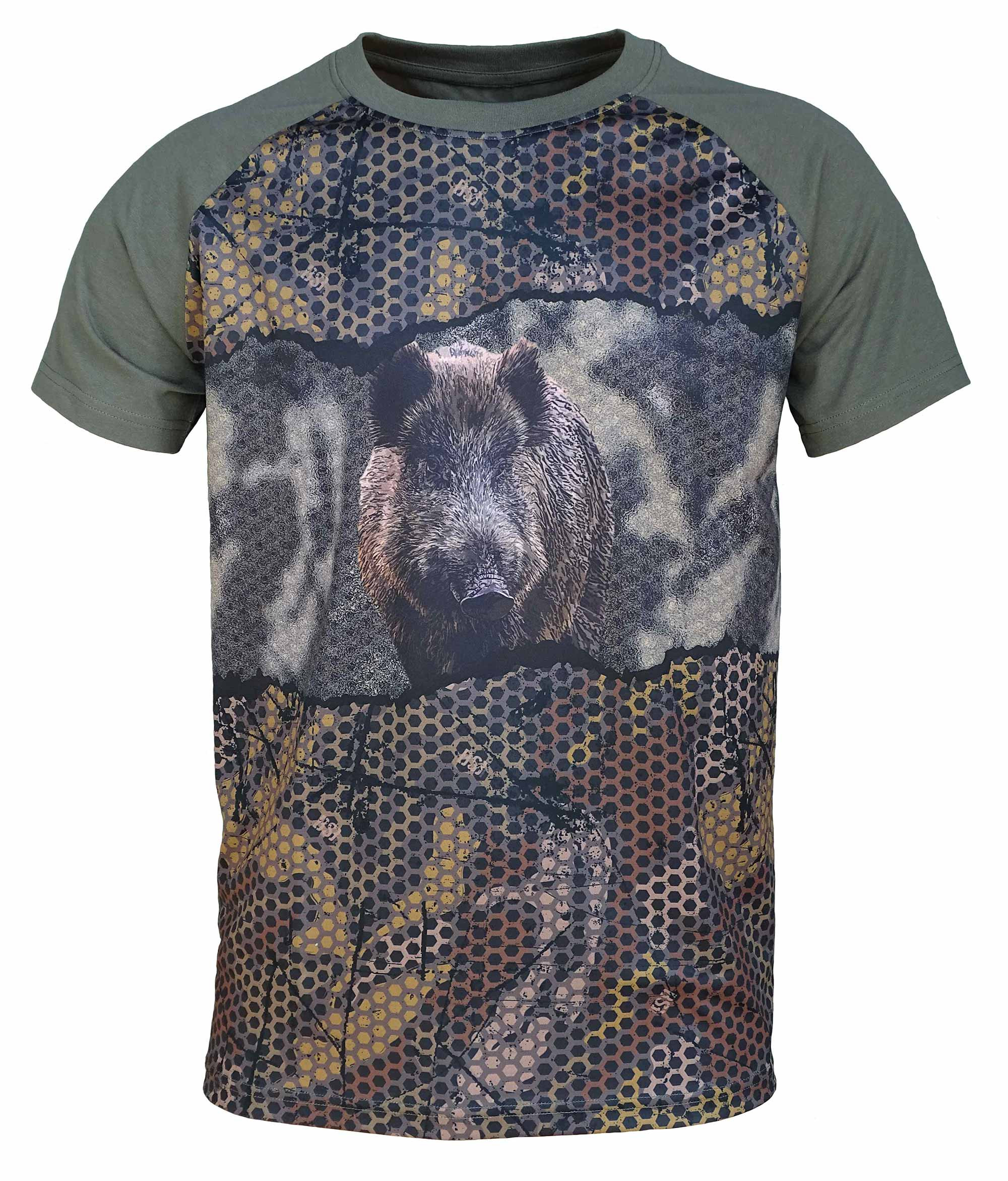 CAMISETA FOREST PRINT 3D "JABALÍ" - L (449/L)