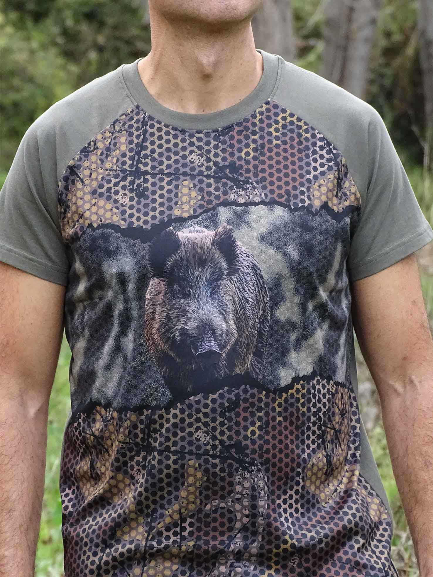 CAMISETA FOREST PRINT 3D "JABALÍ"