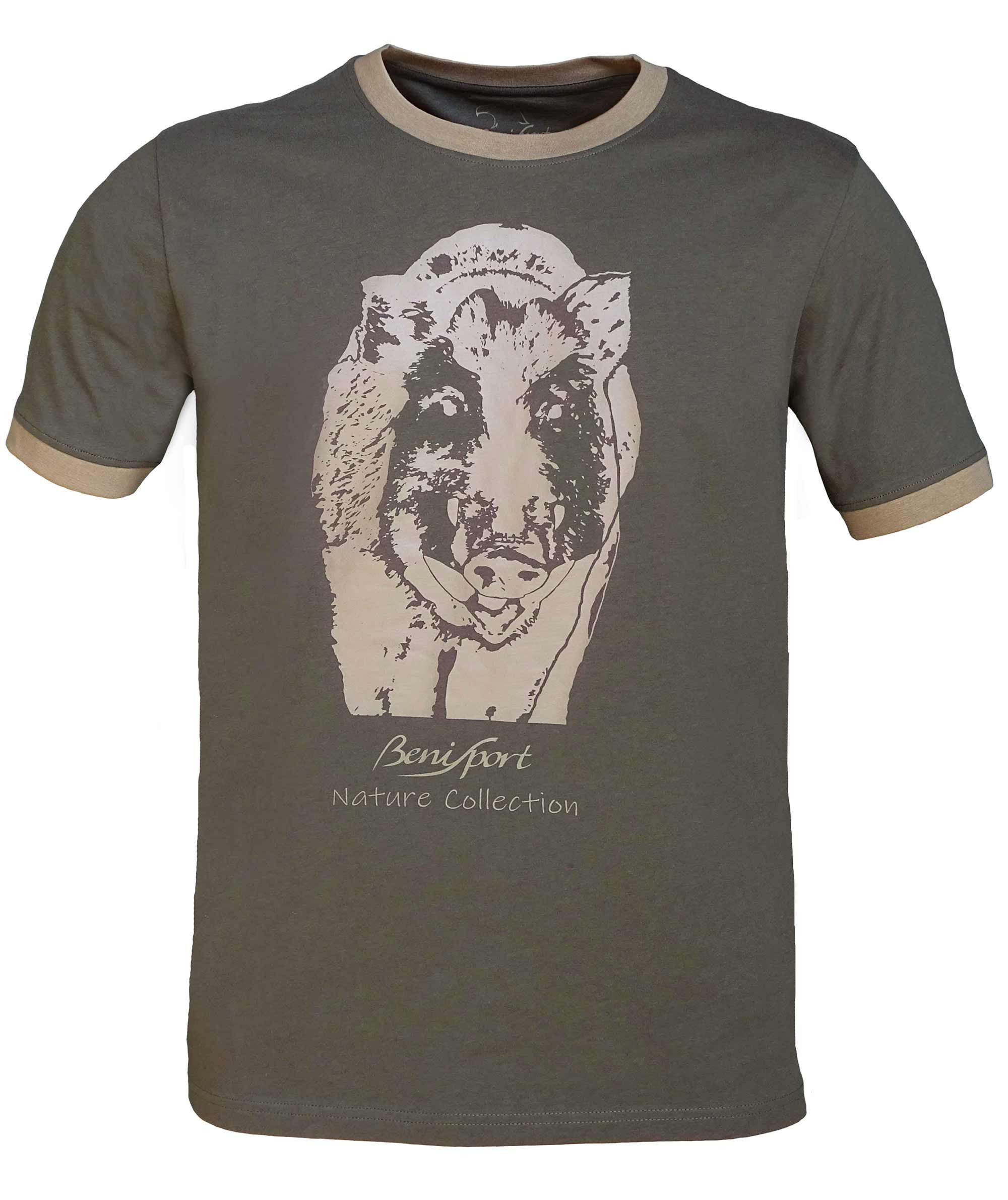 CAMISETA ALGODÓN "JABALÍ" CAQUI