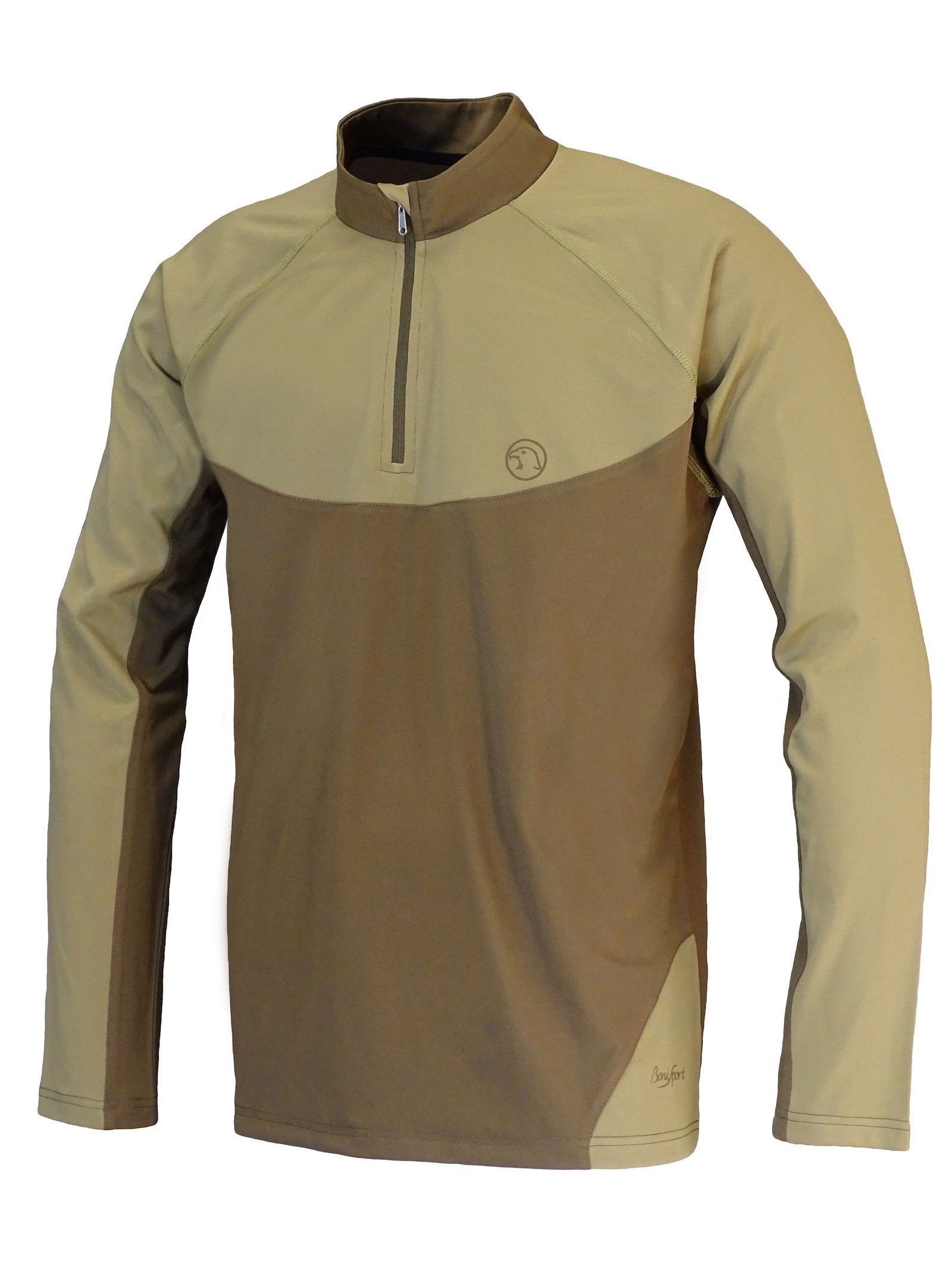 Camiseta bicolor "tineo" cuello cremallera - Benisport - Caqui / 3XL (4506/3XL)