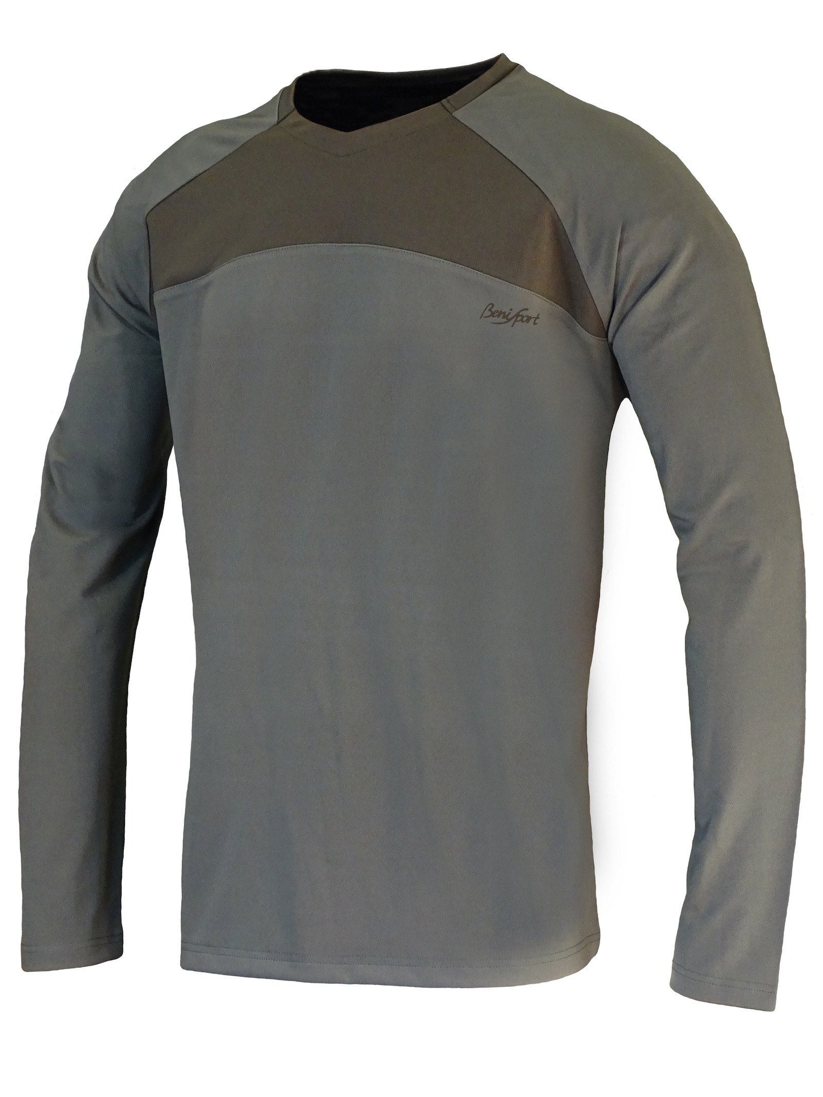 Camiseta bicolor "alerce" cuello pico -  Benisport - 3XL / Verde oliva (4507/3XL)