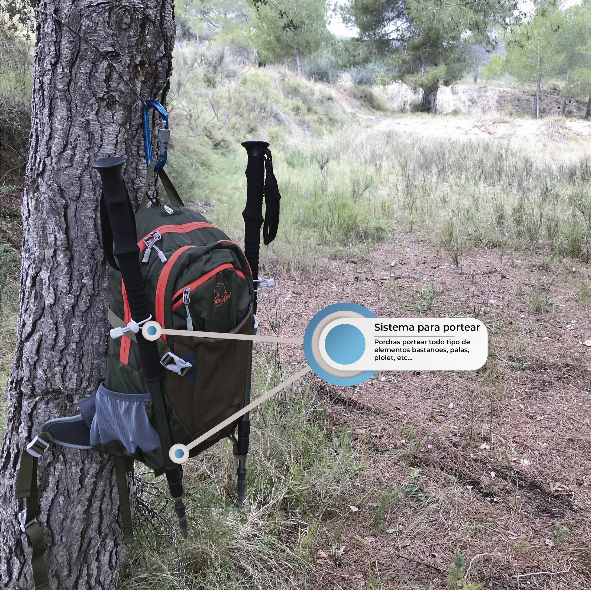 Mochila técnica "iberia" -caqui