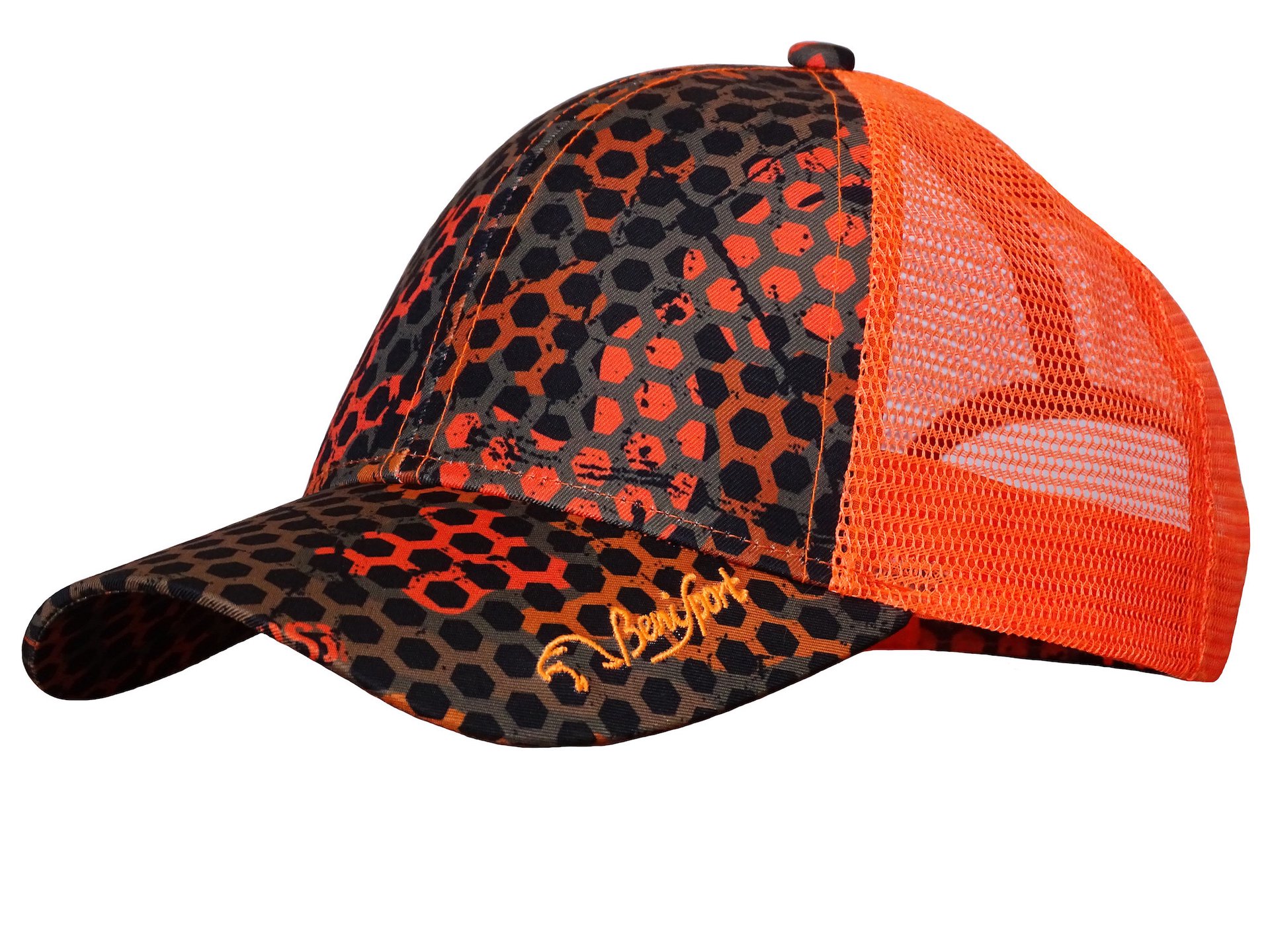 GORRA FOREST PRINT NARANJA MALLA - Regulable -  Benisport
