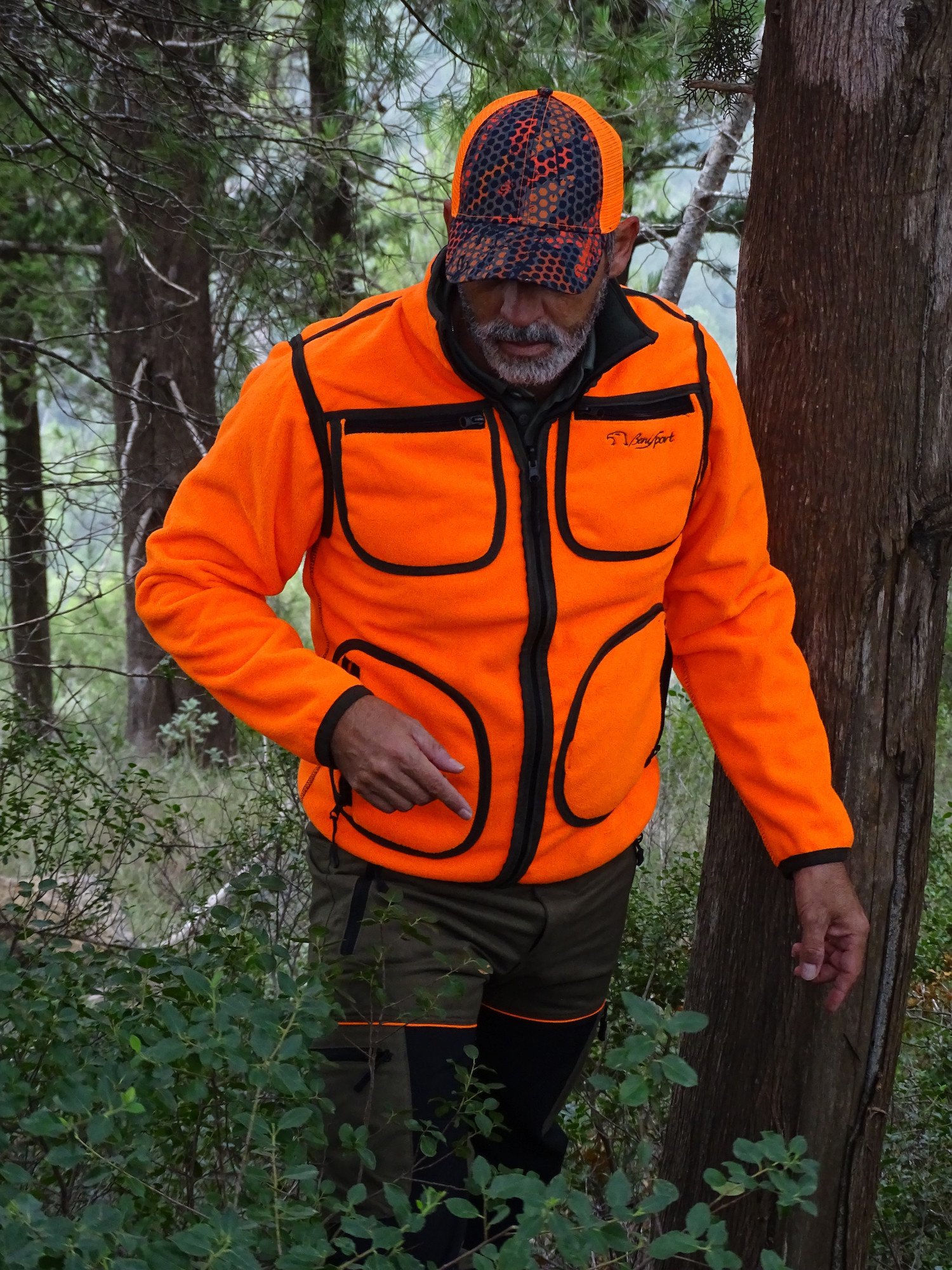 GORRA FOREST PRINT NARANJA MALLA - Regulable -  Benisport