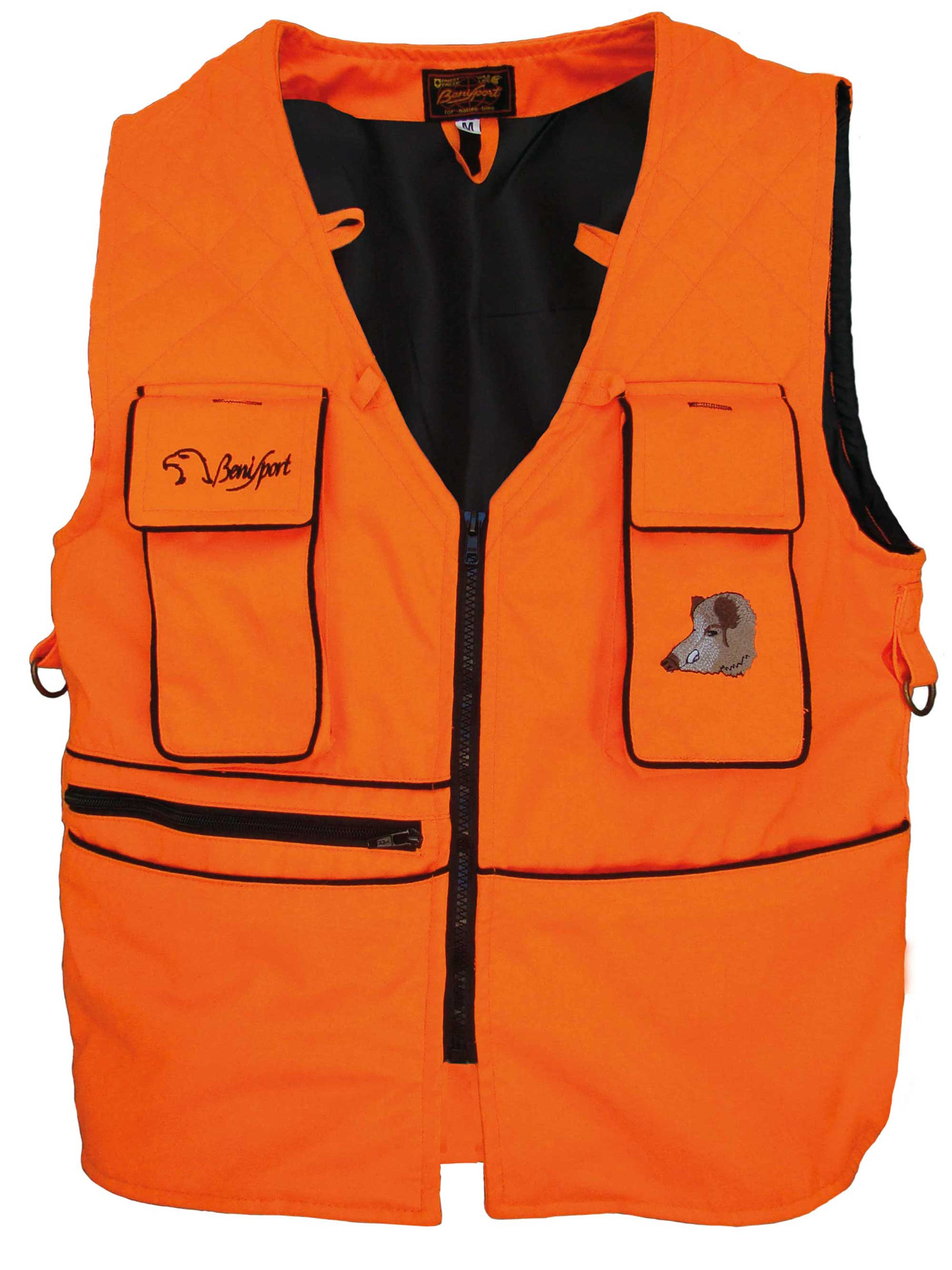 Chaleco naranja fluorecente "short" - Benisport® chaleco de caza