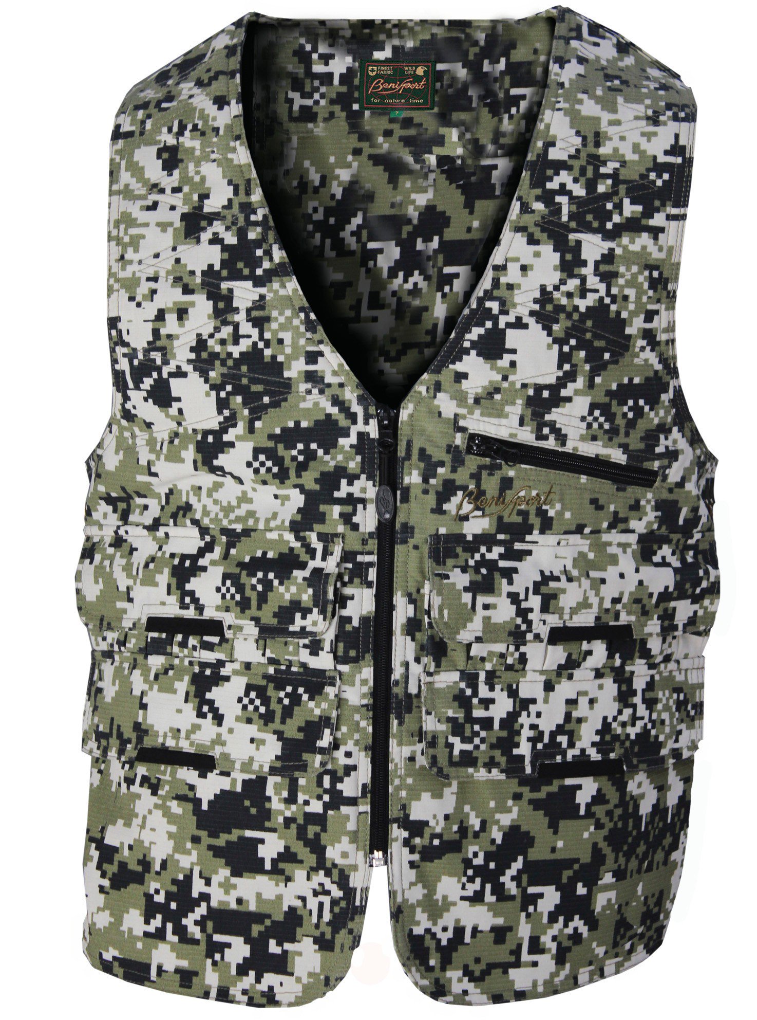 CHALECO RIP STOP - Chaleco de caza marca benisport ® camuflaje pixelado
