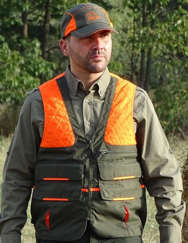 CHALECO DOBLE MORRAL CAQUI/ NARANJA "IRON"
