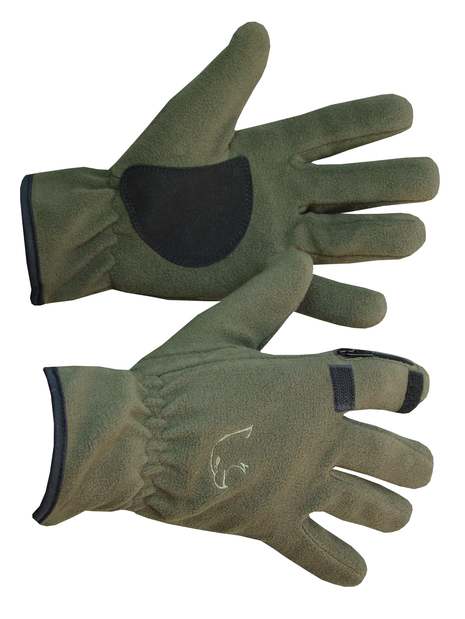 Guantes forro polar "dedo cremallera" natural caqui - Guantes de caza de la marca benisport® - Caqui / L - 10 (350-comb-3207)
