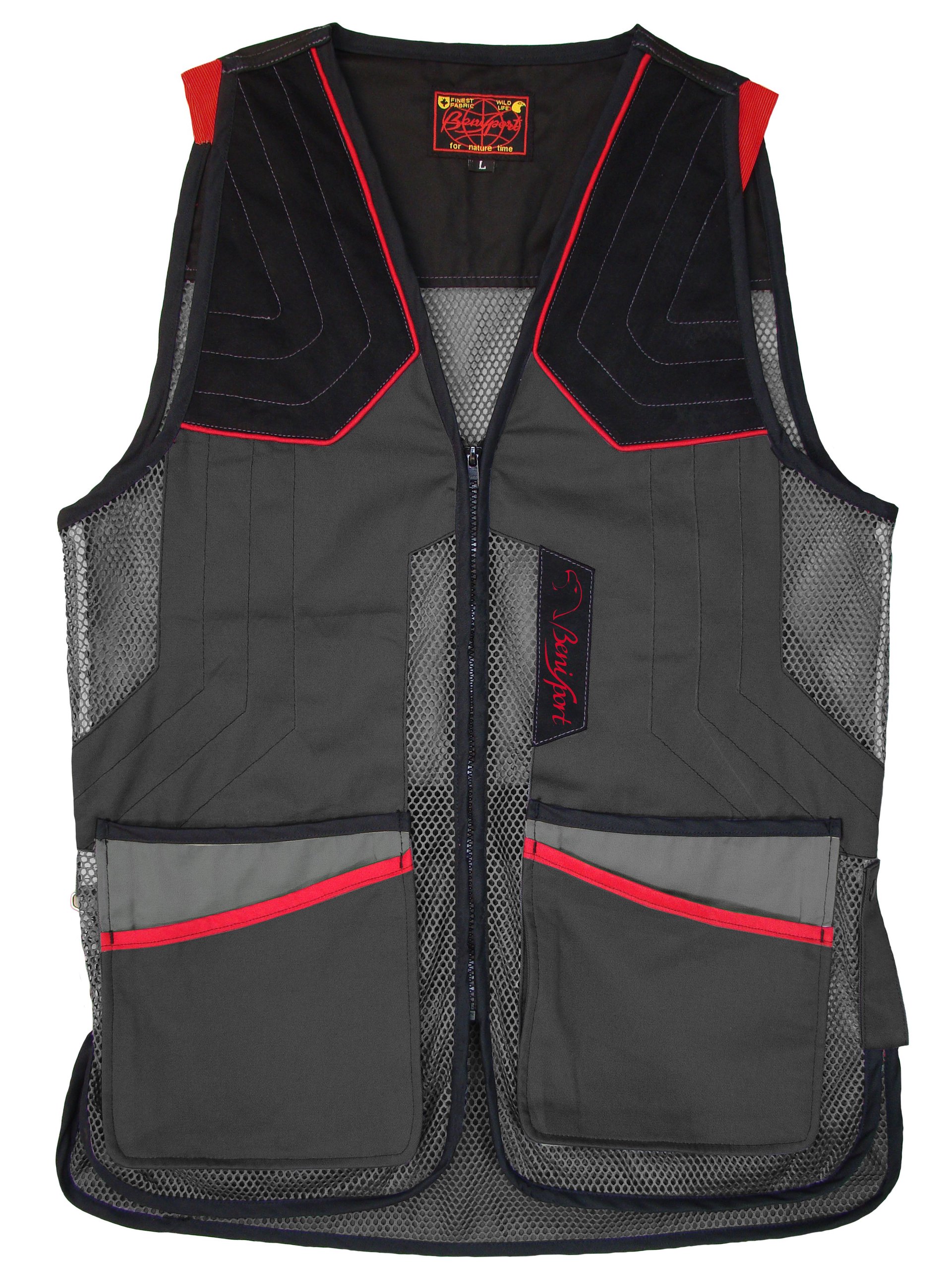 Chaleco tiro gris "pino" - Benisport® chaleco de tiro profesional