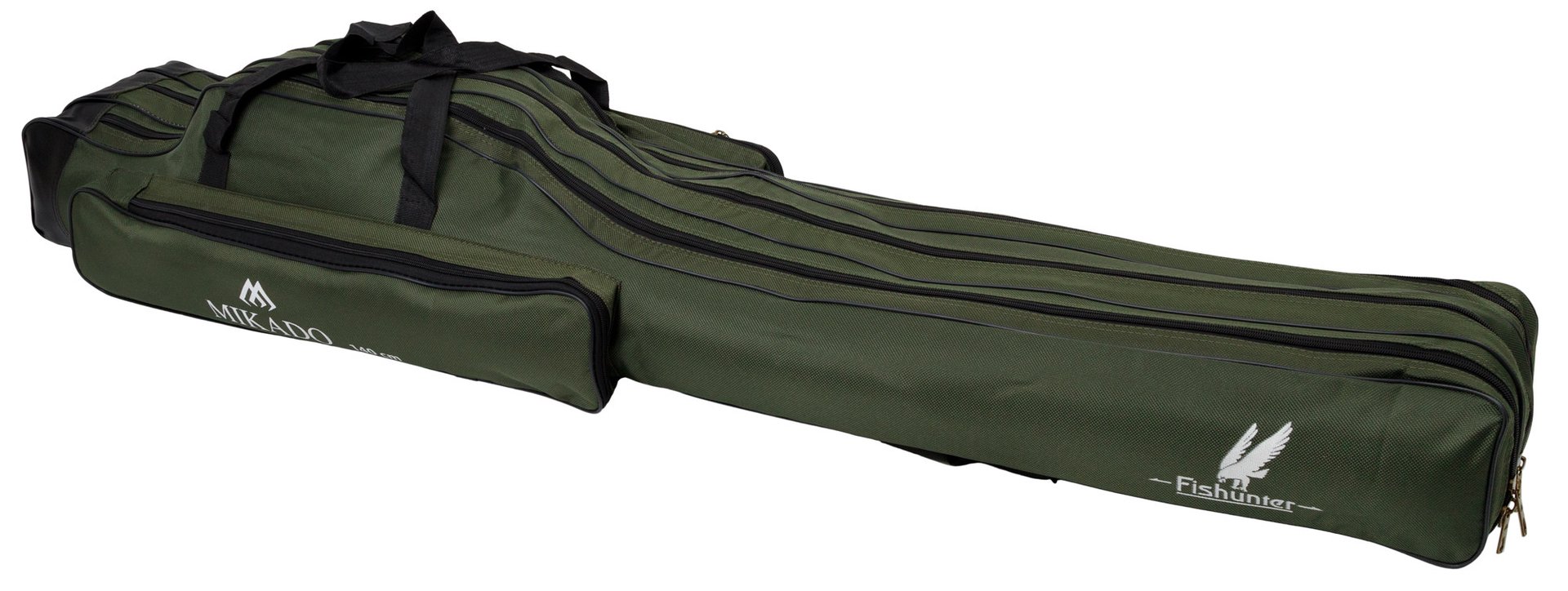 Mikado Funda para cañas de Pescar (3 Compartimentos, 120 cm, rígida), Color Verde