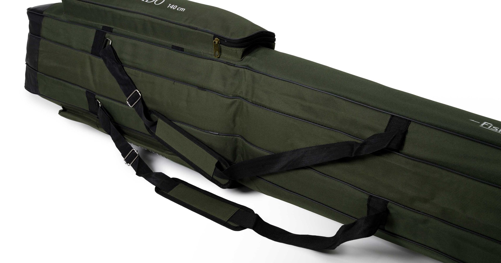 Mikado Funda para cañas de Pescar (3 Compartimentos, 120 cm, rígida), Color Verde